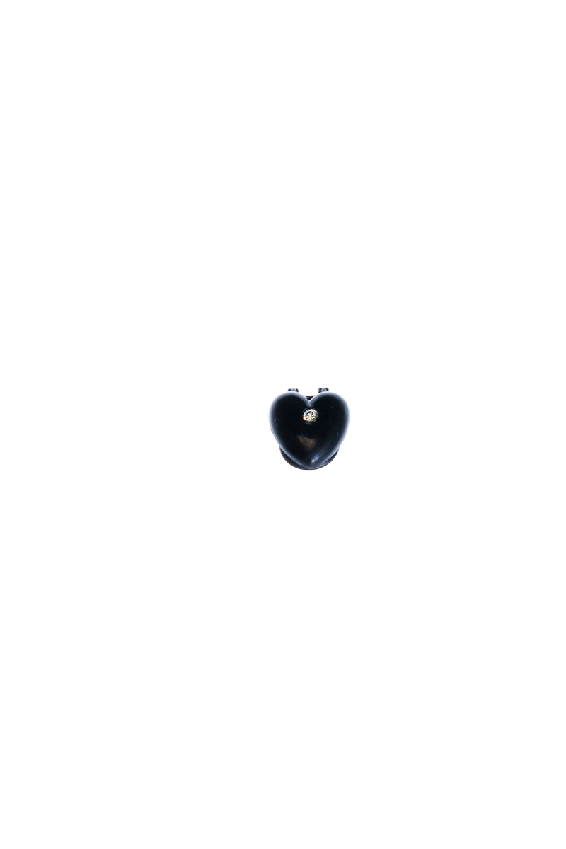 GLOSSY DROPS BLACK HEART HAIR CLIP