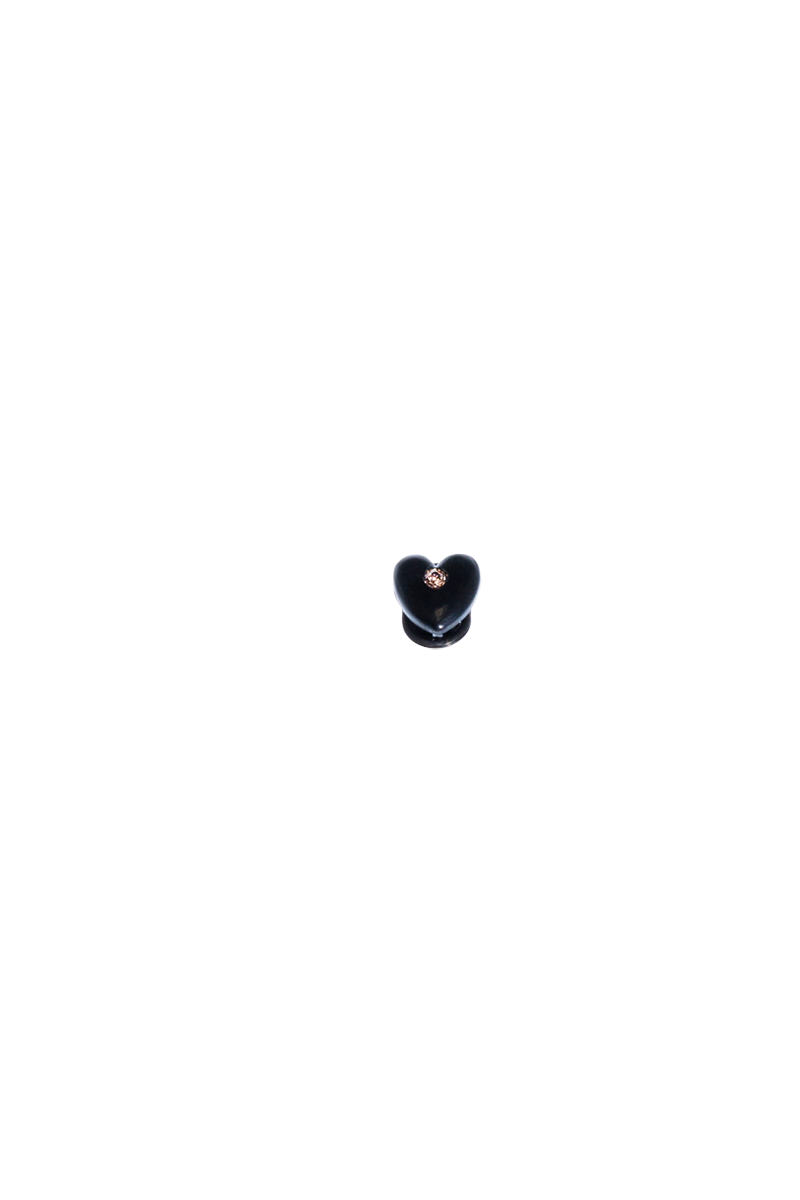 GLOSSY DROPS BLACK HEART MINI HAIR CLIP