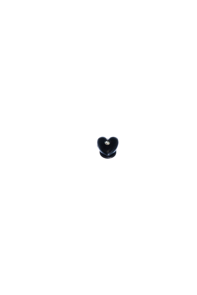 GLOSSY DROPS BLACK HEART MINI HAIR CLIP