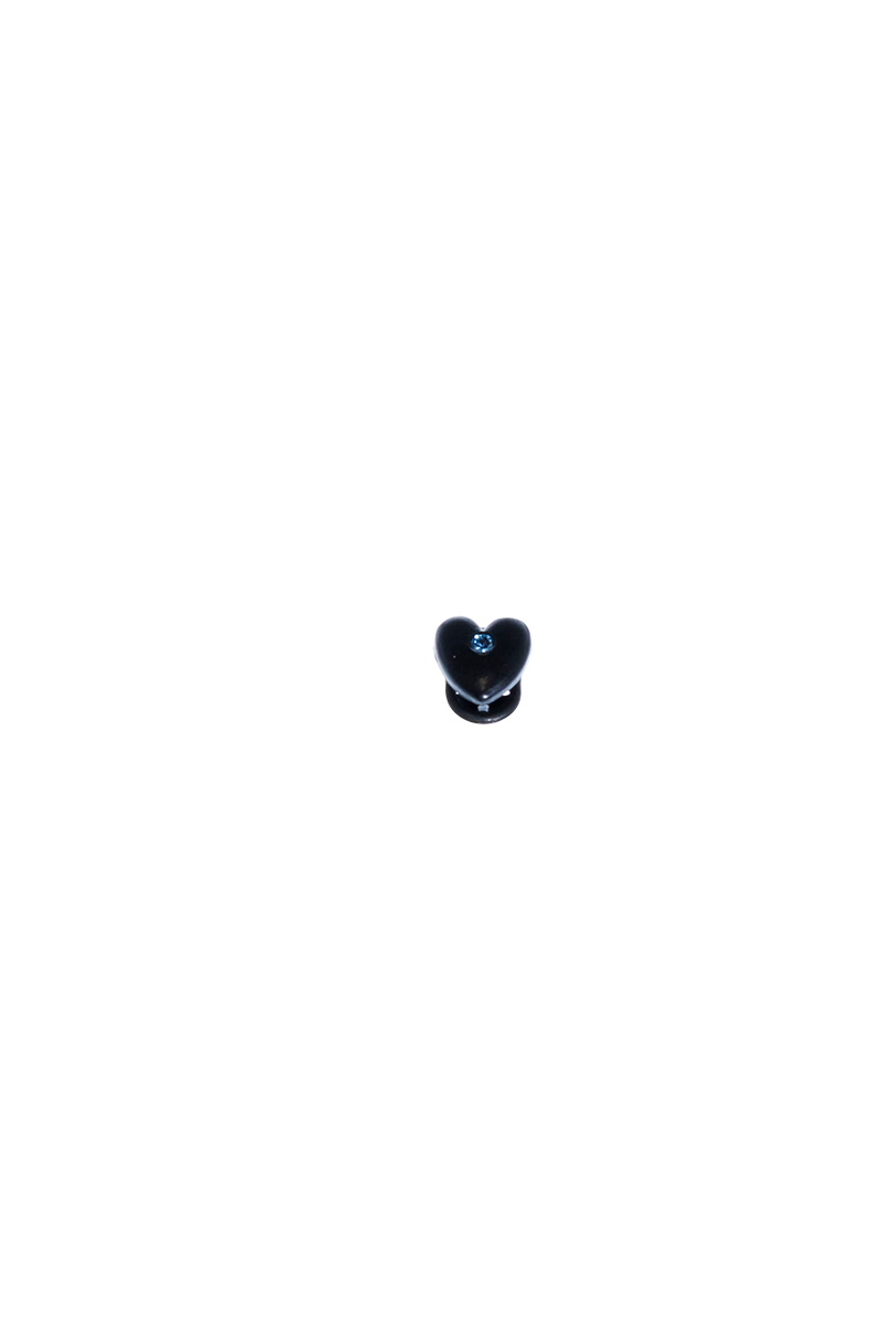 GLOSSY DROPS BLACK HEART MINI HAIR CLIP